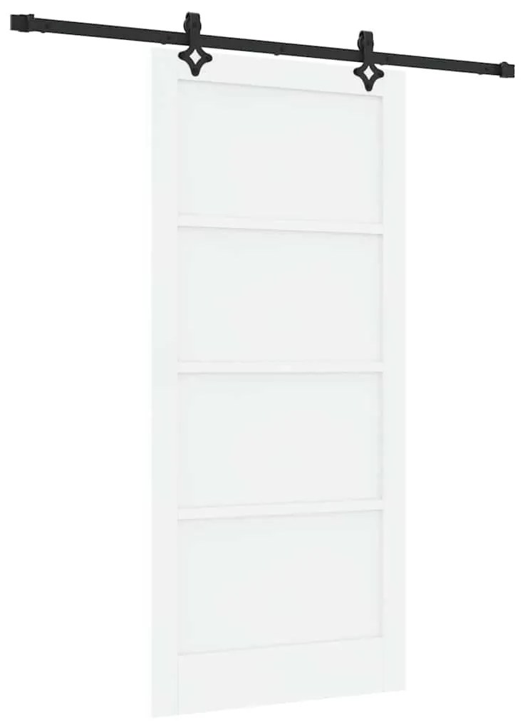 Porta Deslizante vidaXL com Conjunto de Ferragens Branco 93x202 cm Mad