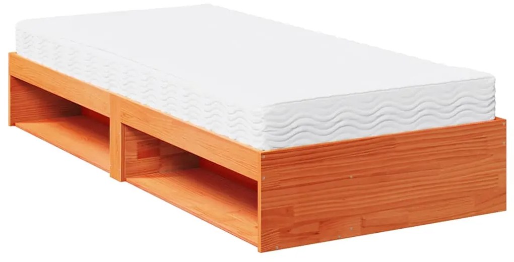 Sofá-cama com colchão 90x190 cm pinho maciço castanho-mel