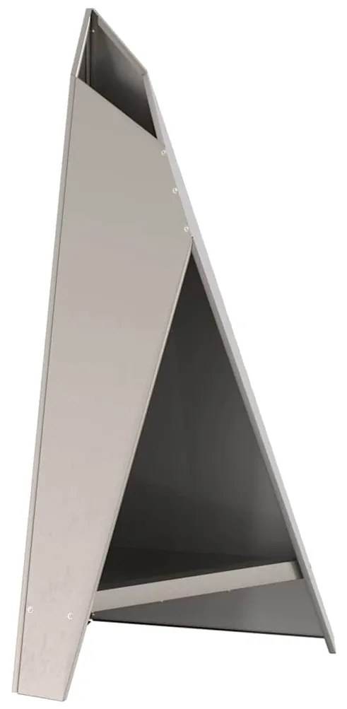 Fogueira Pirâmide Preta 58x36x100 cm Aço