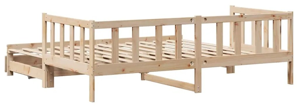 Sofá-cama com gavetão e gavetas sem colchão 90x190 cm