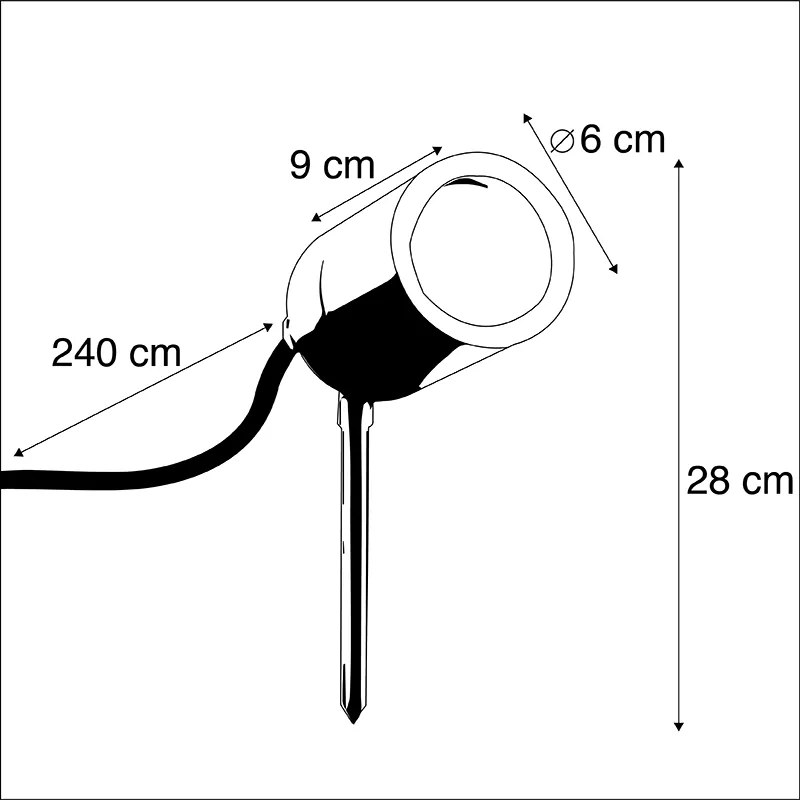 Foco de jardim espeto antracite ajustável IP44 - Solo