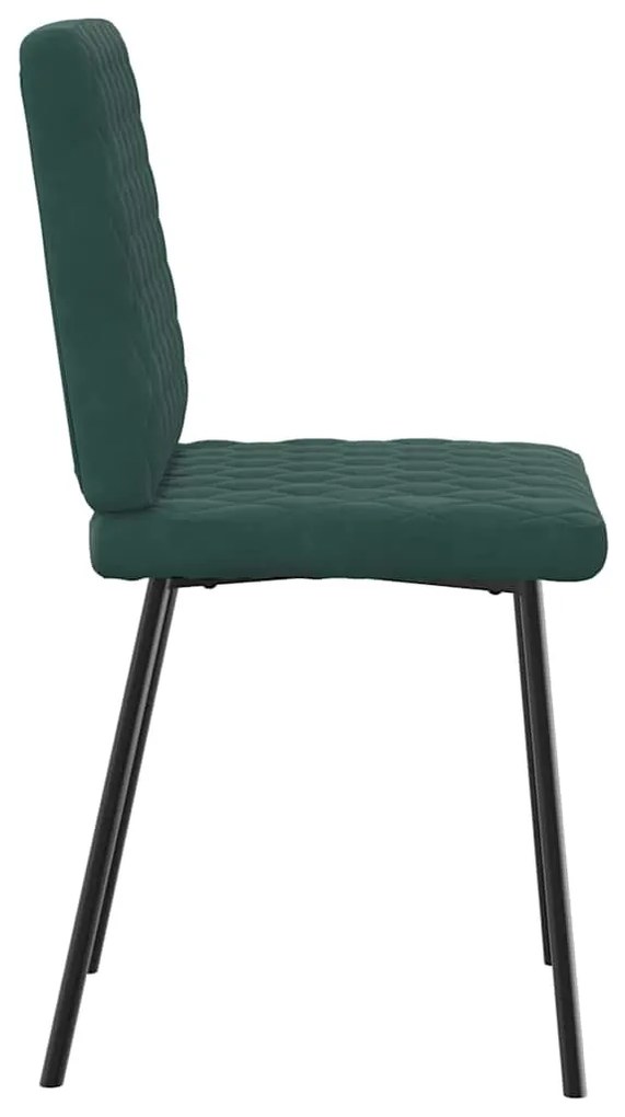Cadeiras de jantar 4 pcs veludo verde-escuro