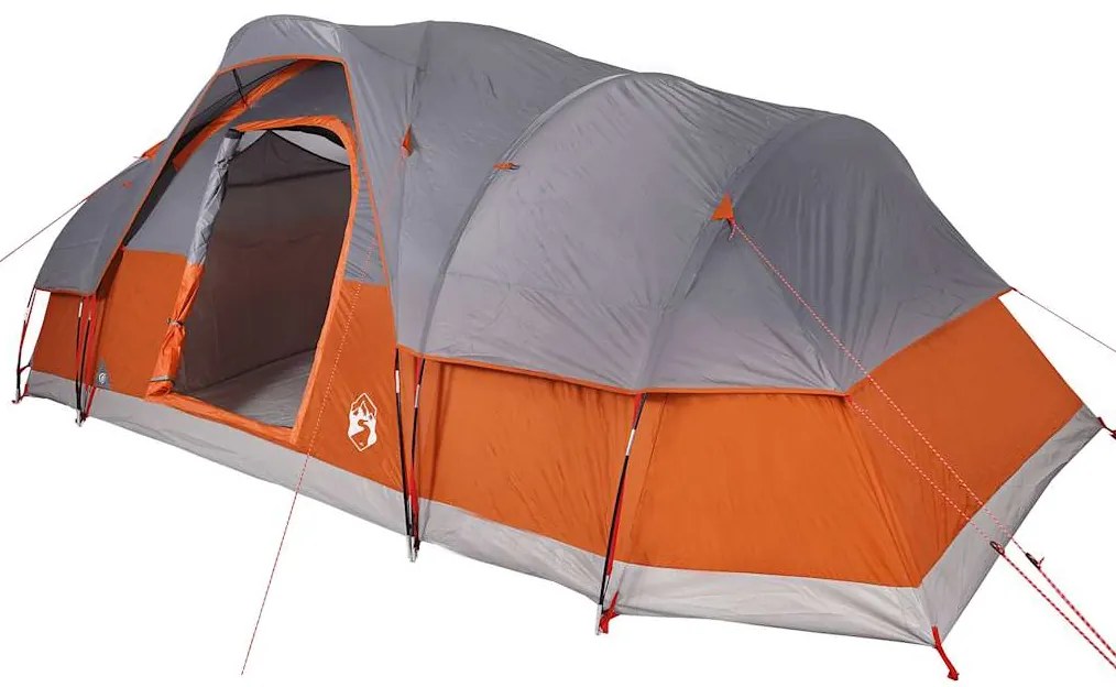 Tenda familiar cúpula para 11 pessoas impermeável cinza/laranja