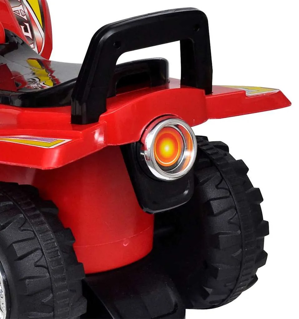 Carro motorizado vermelho com música e luzes