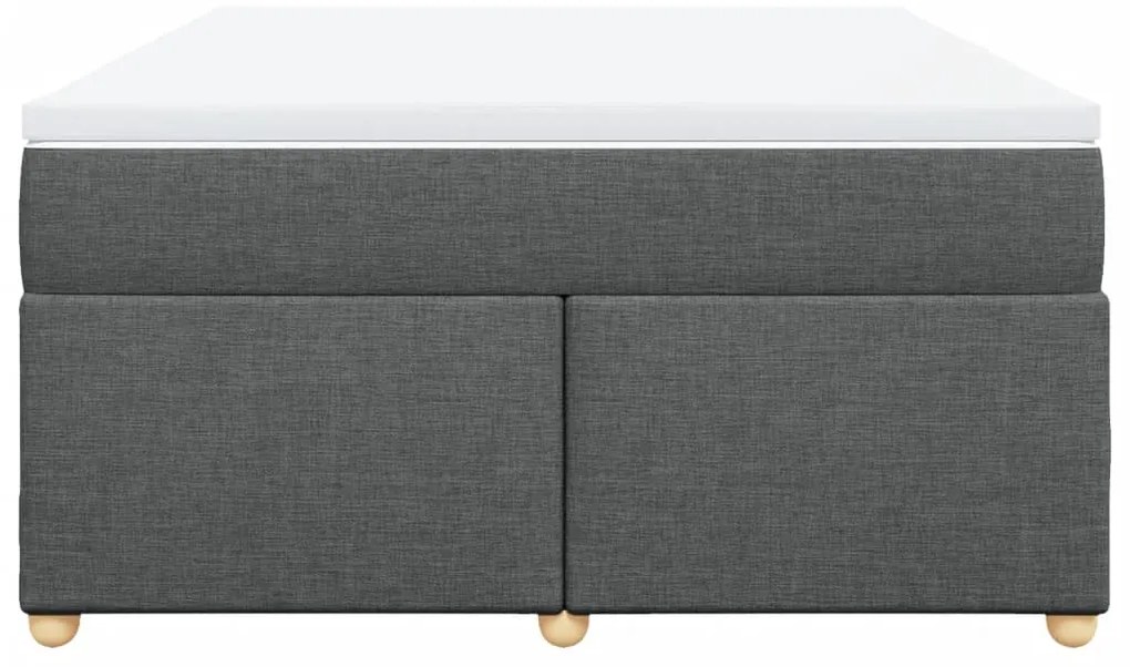 Cama com molas/colchão 140x190 cm tecido cinzento-escuro