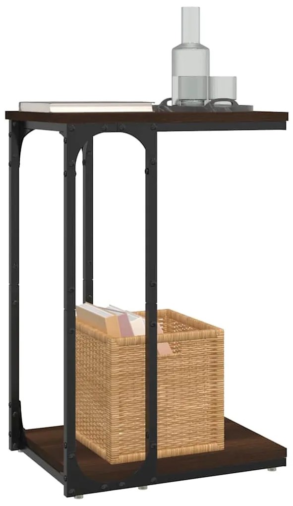 Mesa de apoio 40x30x60cm derivados de madeira carvalho castanho