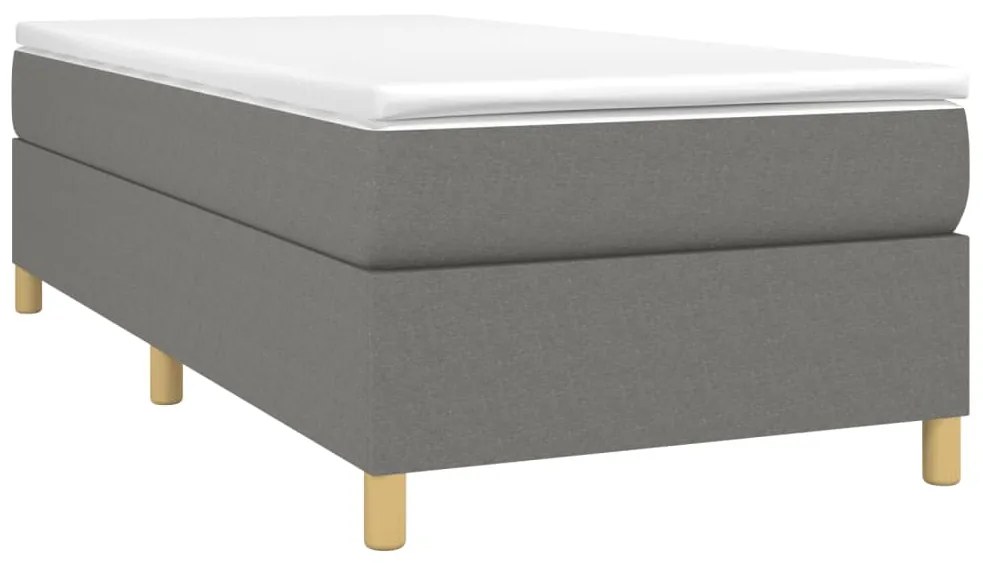 Estrutura de cama sem colchão 90x190 cm tecido cinzento-escuro