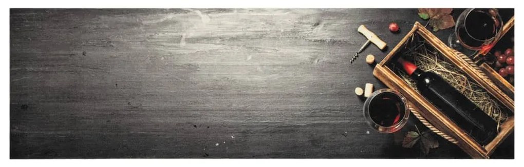 Tapete de cozinha lavável 45x150 cm veludo padrão garrafa vinho
