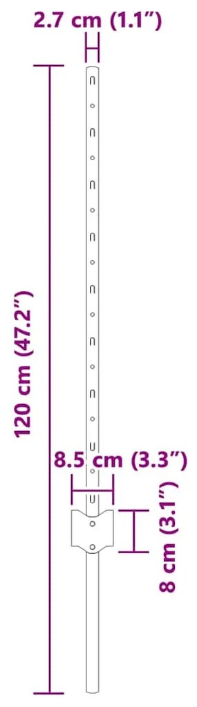 Postes de Cerca com 5 pcs U-Channel Verde 80 cm de Aço