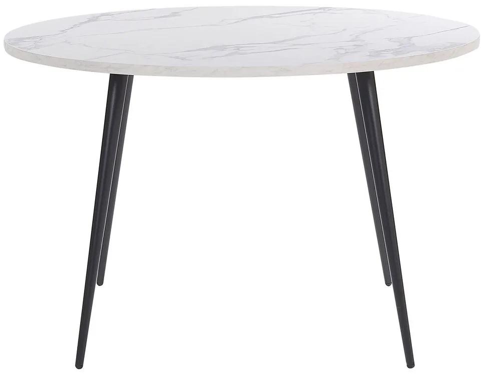 Mesa de jantar redonda de efeito mármore ⌀ 120 cm ODEON Beliani
