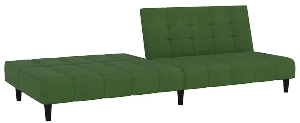 Sofá-cama de 2 lugares veludo verde-escuro