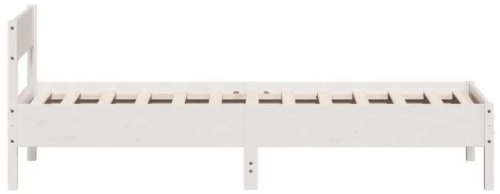 Cama sem colchão 90x200 cm madeira de pinho maciça branco