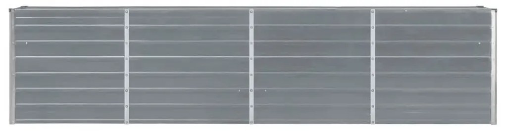 Canteiro jardim elevado 320x40x77 cm aço galvanizado cinzento