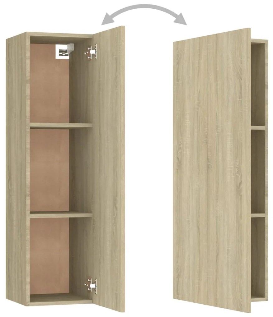 3 pcs conjunto móveis de TV derivados madeira carvalho sonoma