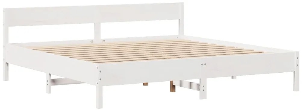 Cama sem colchão 180x200 cm madeira de pinho maciça branco