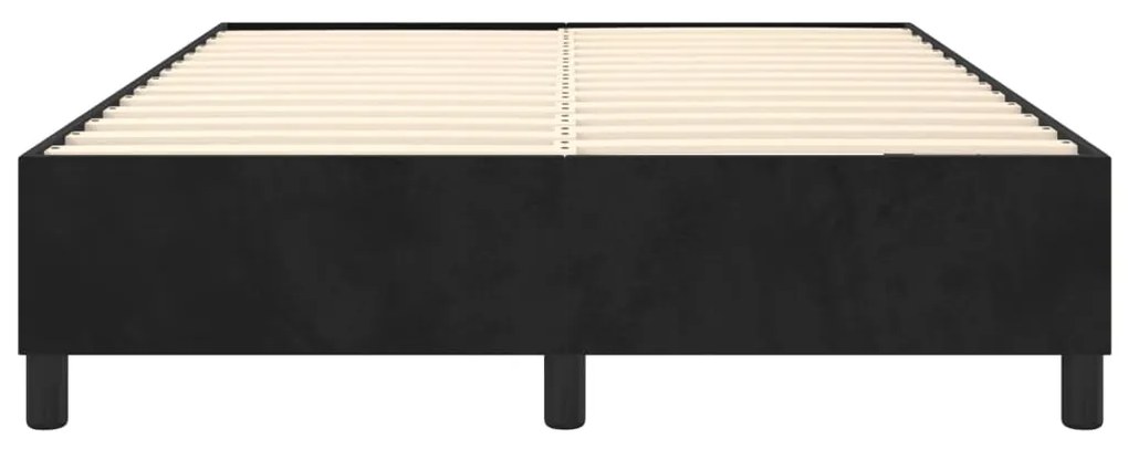 Estrutura de cama sem colchão 140x200 cm veludo preto