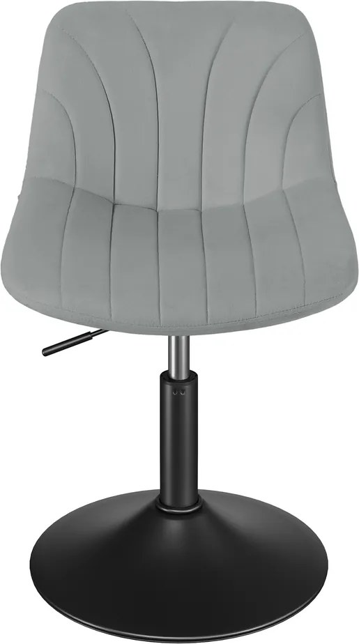 Banco para toucador com altura ajustavel 46,5 x 43 x (65,5-77,5) em veludo Cinzento