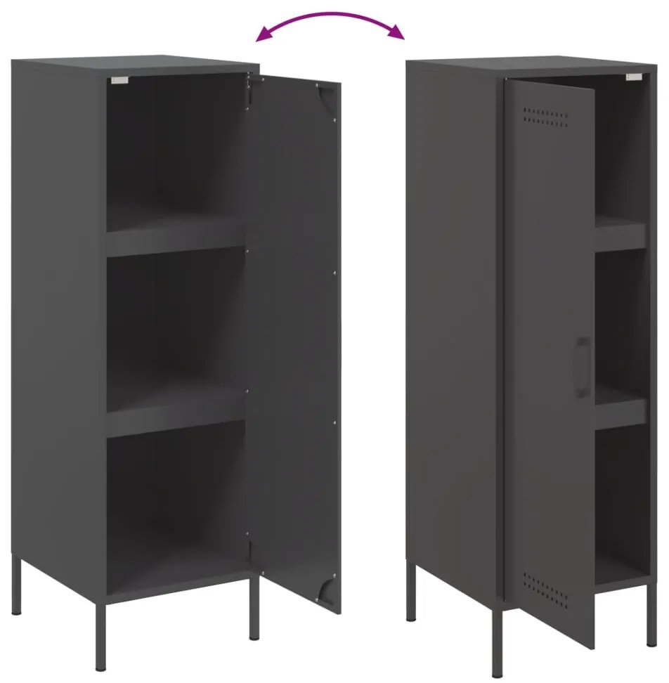Aparador alto 36x39x113 cm aço preto