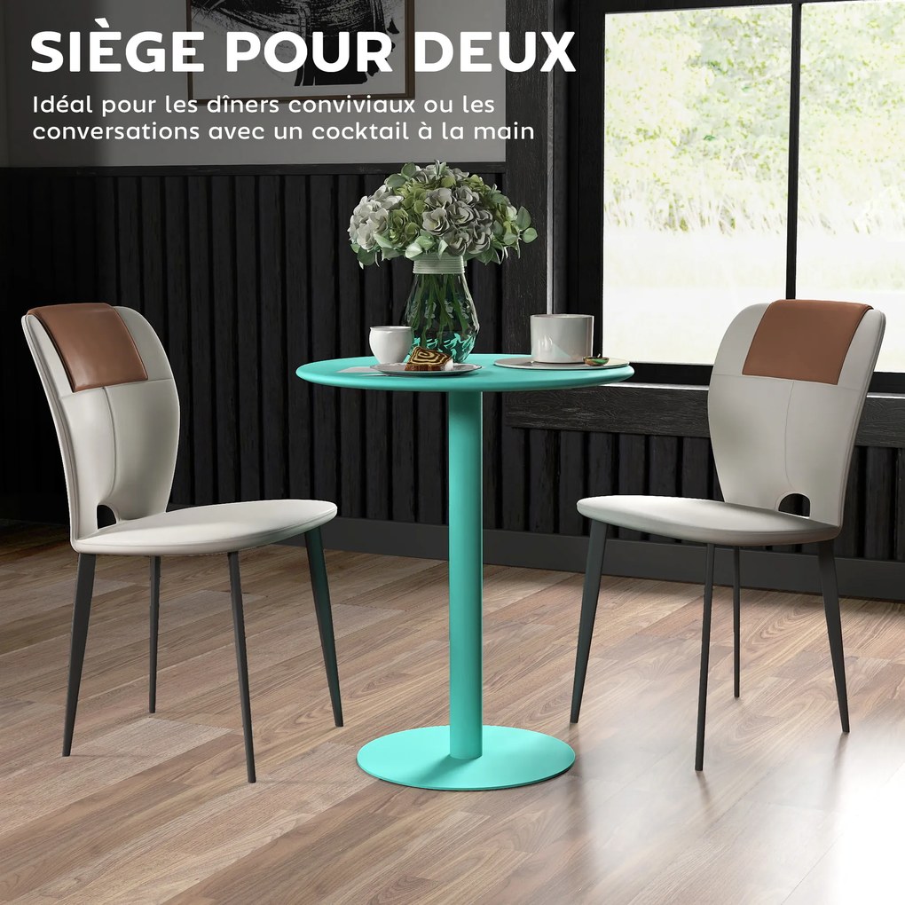 Mesa de bar redonda para 2 pessoas, Ø60 cm, moderna (CADEIRAS NÂO INCLUIDAS),  com base redonda e estrutura em aço, para interior e exterior, verde
