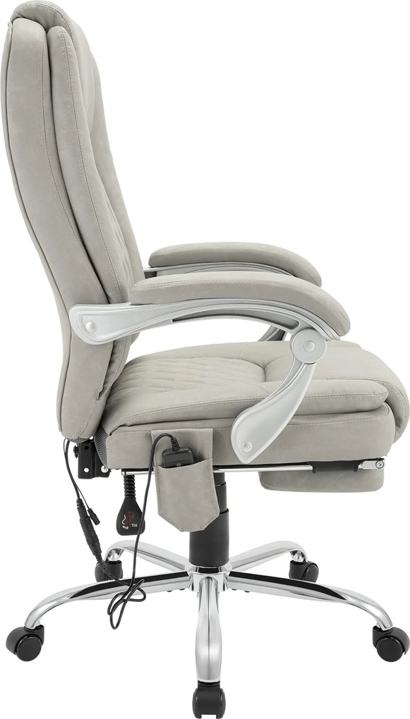Cadeira de escritório Rubia com função de massagem, cinza