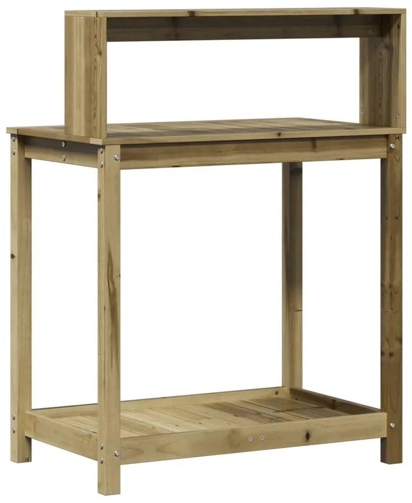 Mesa jardinagem c/ prateleiras 82,5x50x109,5cm pinho impregnado