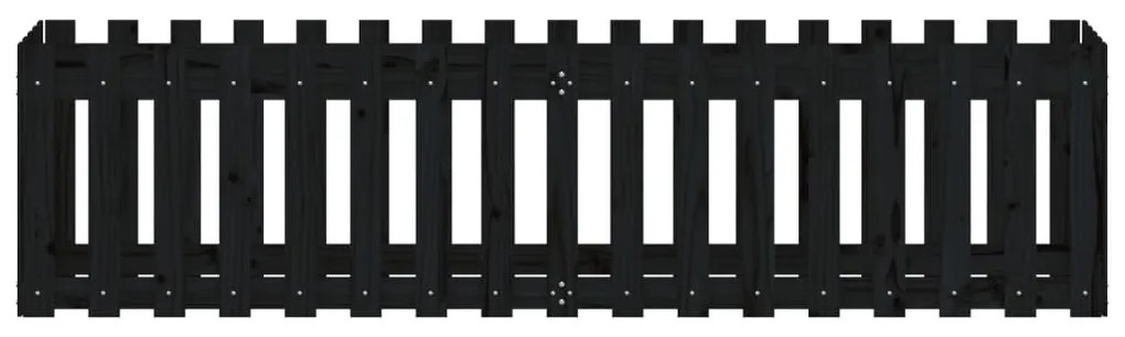 Canteiro elevado c/ design cerca 200x50x50cm pinho maciço preto