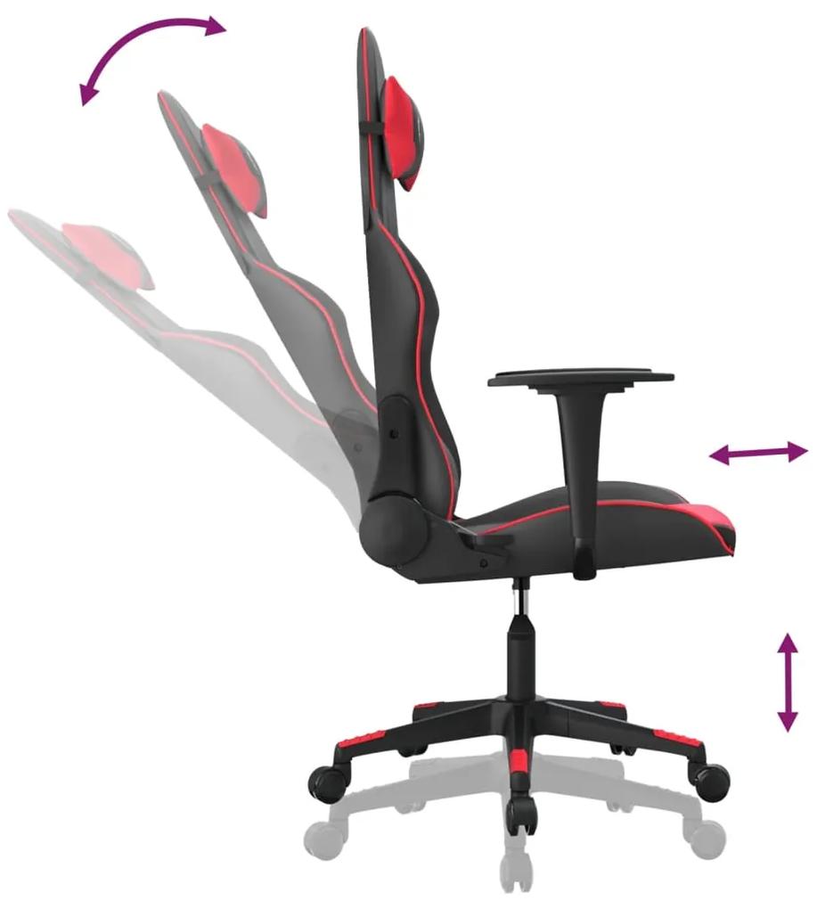Cadeira gaming couro artificial preto e vermelho