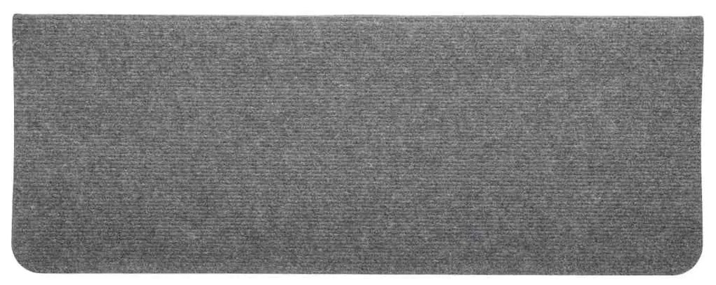 Tapetes de escada adesivos 30 pcs 65x24,5x3,5 cm cinzento