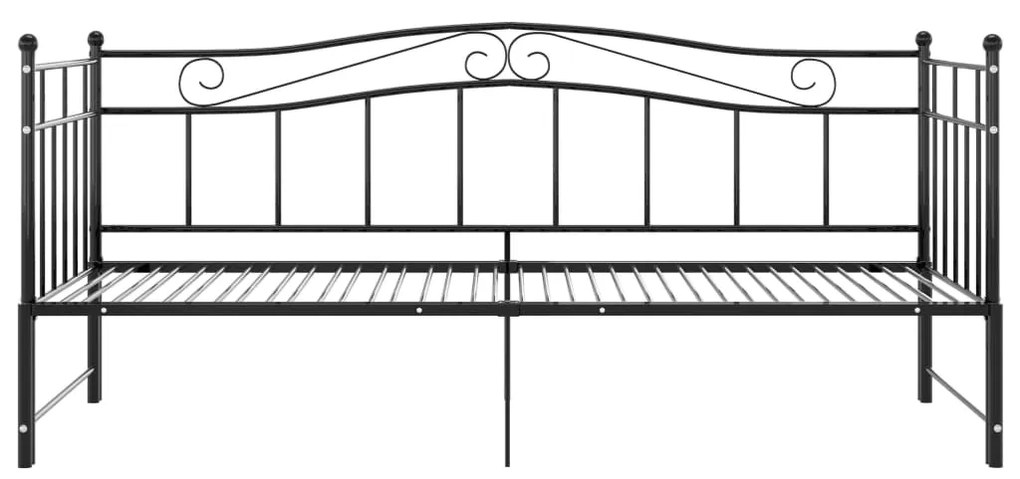 Estrutura sofá-cama de puxar 90x200 cm metal preto