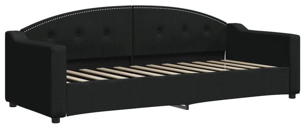 Sofá-cama com colchão 80x200 cm tecido preto