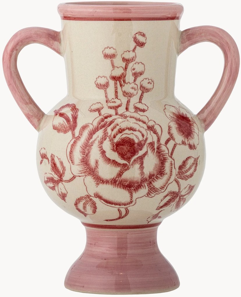 Jarra decorativa em grés pintada à mão Alea, Alt 21 cm