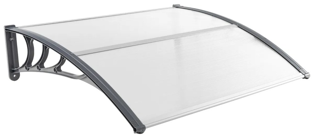 Marquise para janela ou porta proteção solar, toldo exterior 122 x 99 x 28 cm cinza