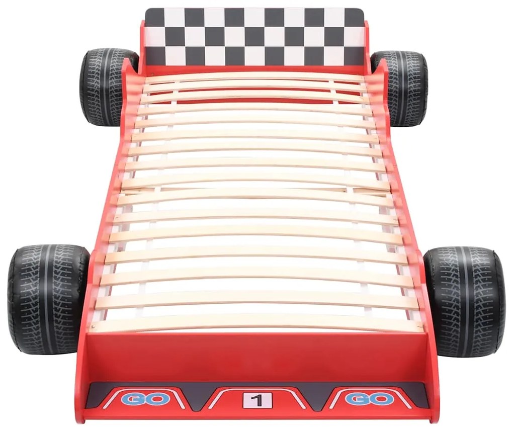 Cama carro de corrida para crianças 90x200 cm vermelho