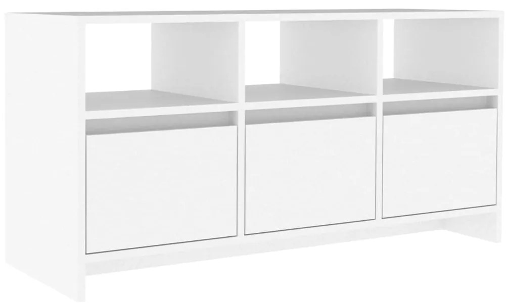 Móvel de TV Endy com 3 Gavetas e Compartimentos de 102 cm - Branco - D