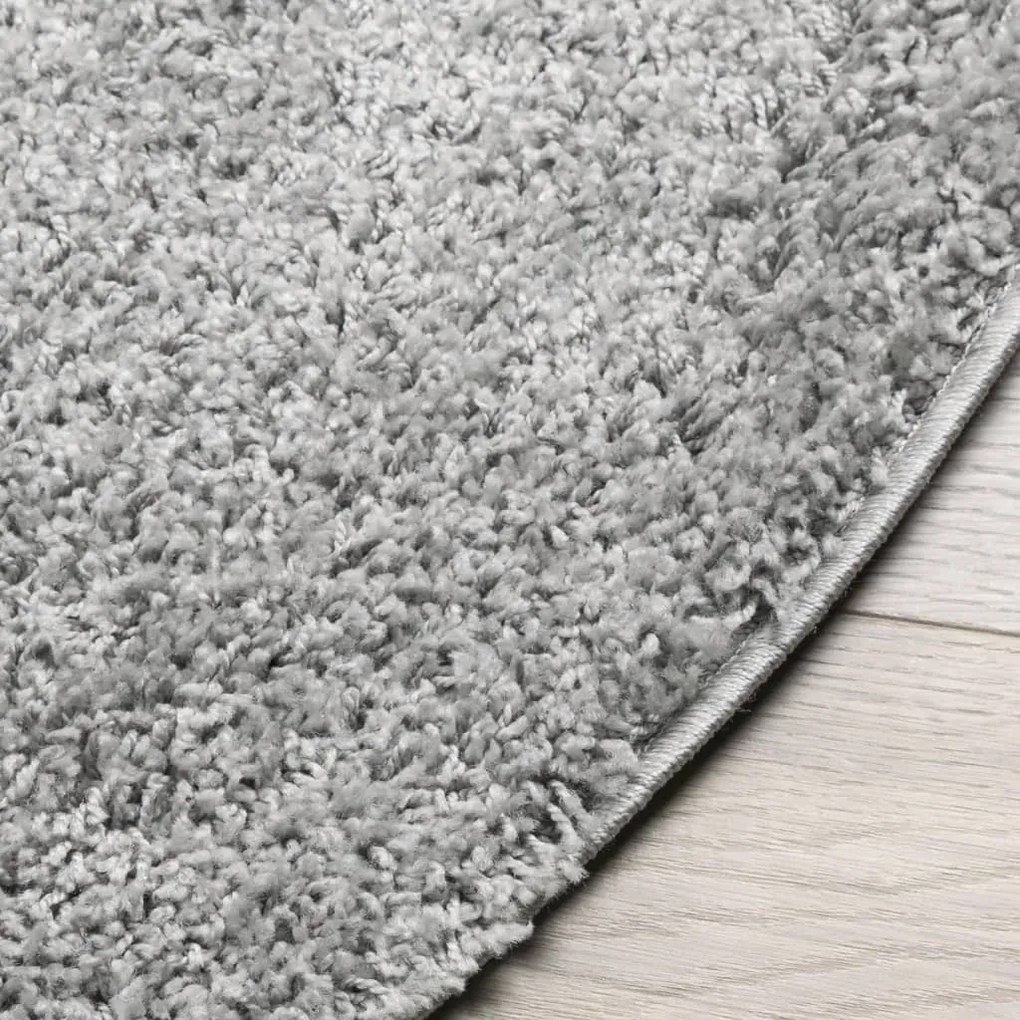 Tapete shaggy de pelo alto PAMPLONA Ø 80 cm cinzento