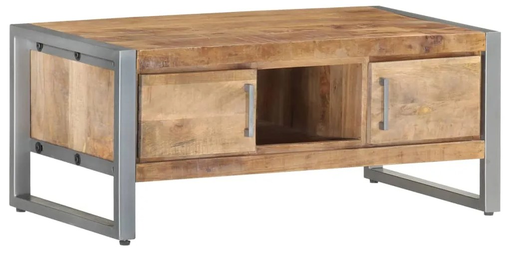 Mesa de centro 95x50x40 cm madeira de mangueira áspera