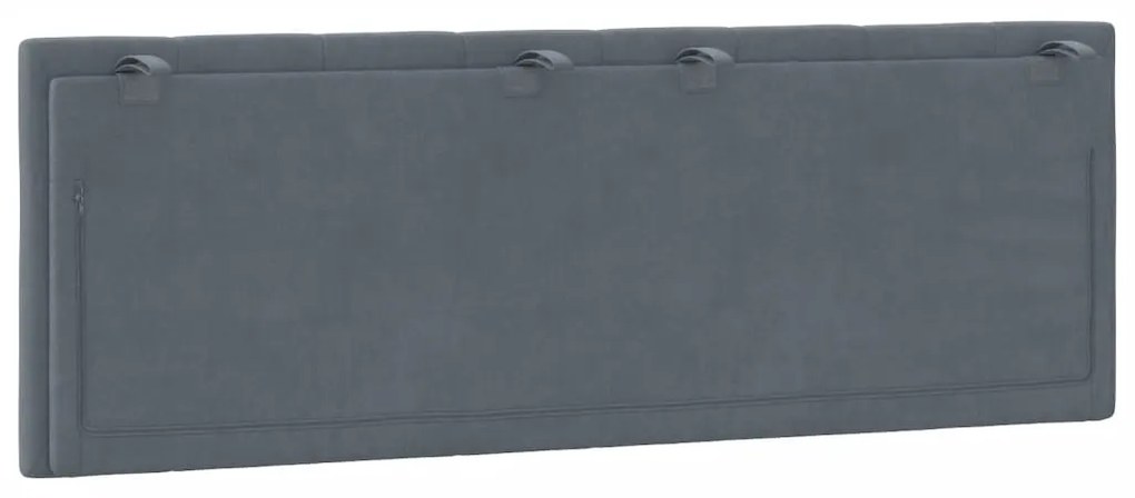 Almofadão de cabeceira 140 cm veludo cinzento-escuro