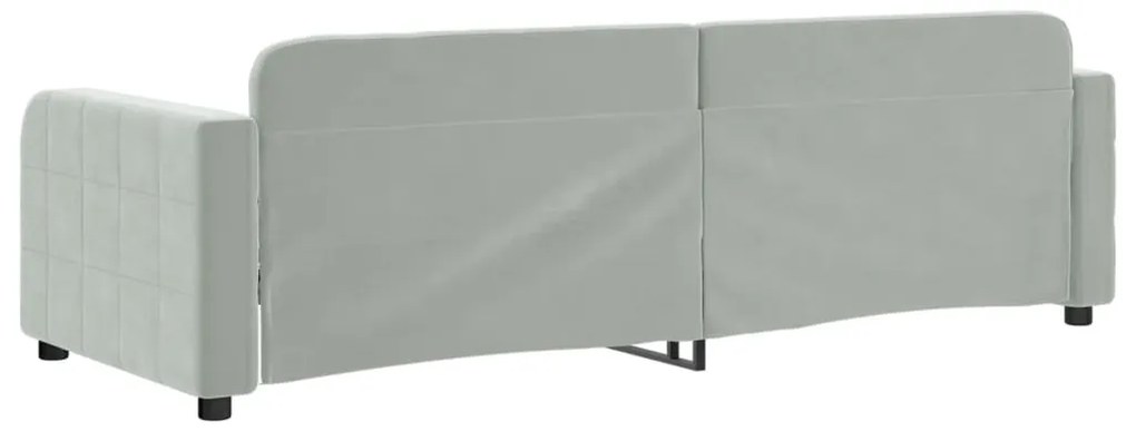 Sofá-cama 80x200 cm veludo cinzento-claro