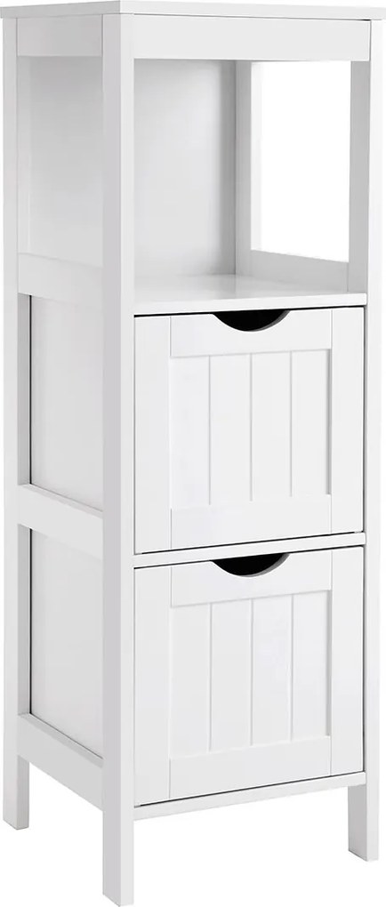 Armário de casa de banho com 2 gavetas 30 x 89 x 30 cm Branco