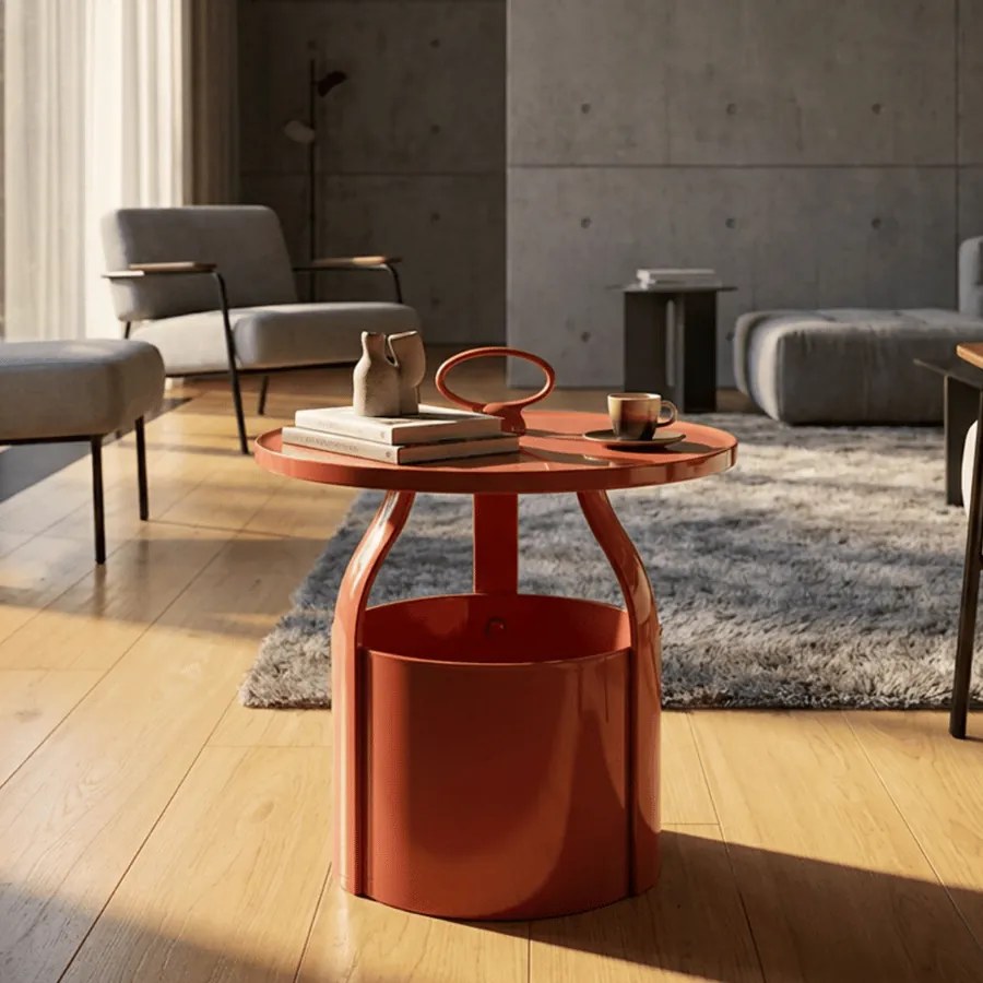 MESA DE APOIO IRIS Ø 44X43 CM VERMELHO