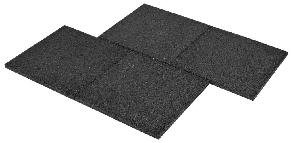 Ladrilhos proteção contra quedas 24 pcs borracha 50x50x3cm preto