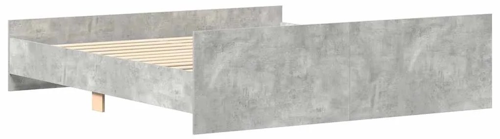 Estrutura cama c/ cabeceira e apoio pés 160x200cm cinza cimento