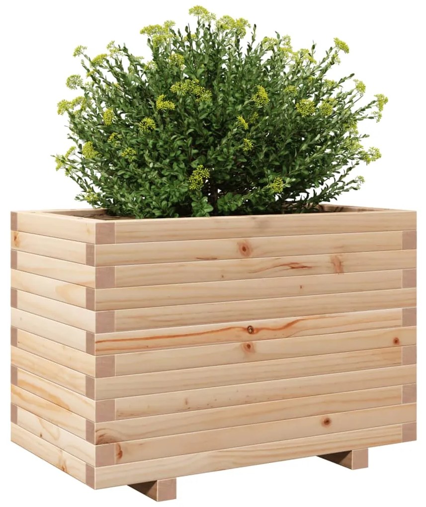 Vaso/floreira de jardim 70x40x49,5 cm madeira de pinho maciça