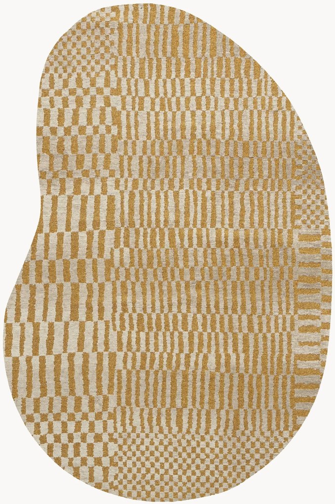 Tapete lavável em jacquard para interior e exterior de forma orgânica Berber