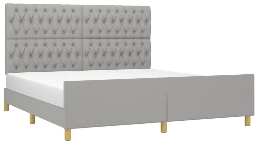 Estrutura de cama sem colchão 180x200 cm tecido cinzento-claro