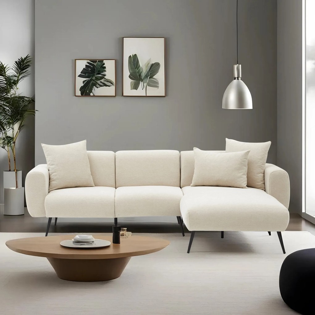 Sofá de Canto Side – Creme – 252 cm