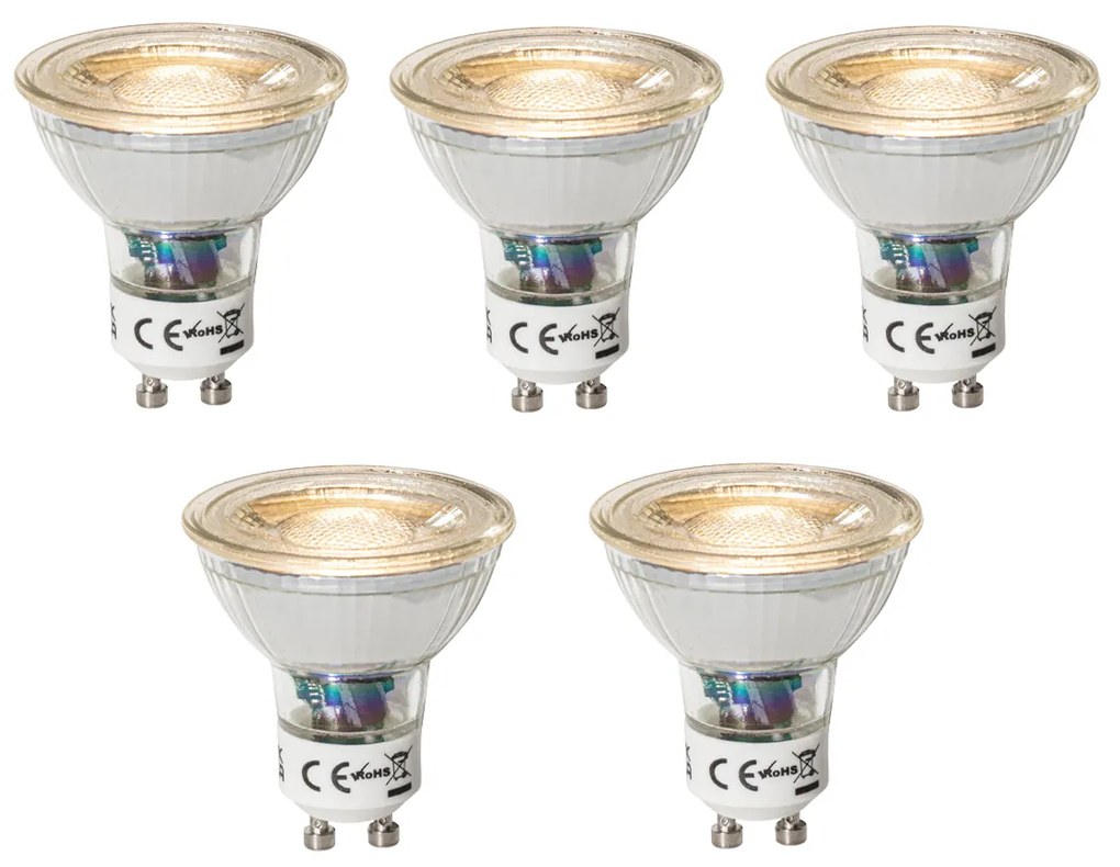 Conjunto de 5 GU10 dimbare LED lamp 3W 200 lm 2700K