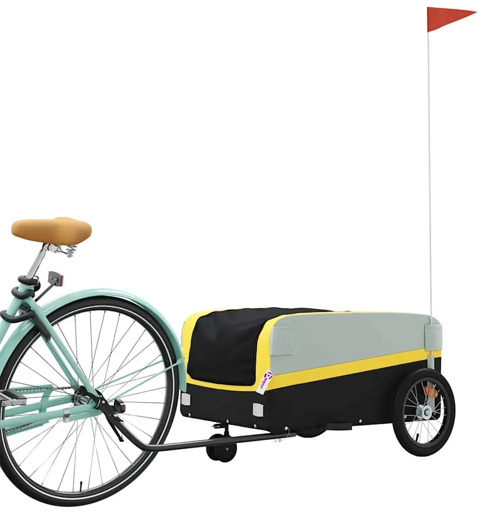 Reboque para bicicleta 45 kg ferro preto e amarelo