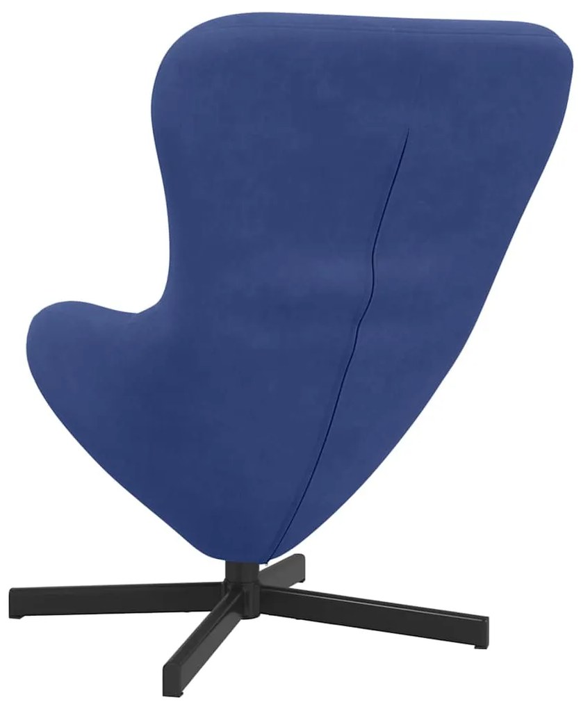 Poltrona de Ovo vidaXL Azul Veludo