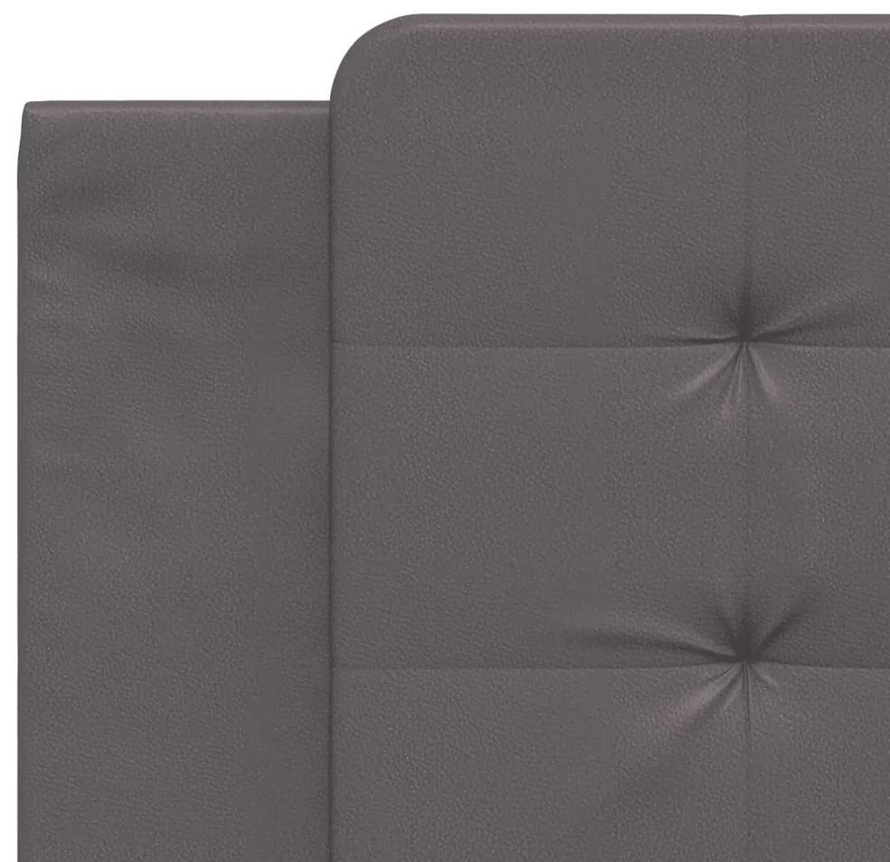 Estrutura de cama c/ luzes LED 180x200cm couro artificial cinza